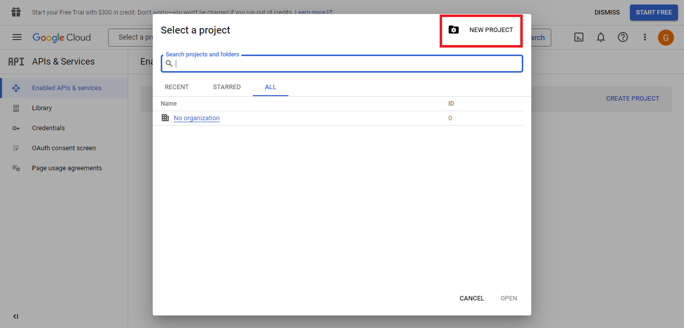create a project